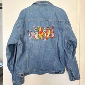 Vintage Disney Denim Jacket with Winnie the Pooh Characters